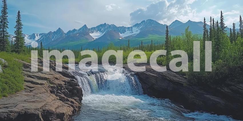 A Cascading Jewel: The Seven Sisters Waterfall Plunges Dramatically into the Fjord, Surrounded by Majestic Norwegian Mountains