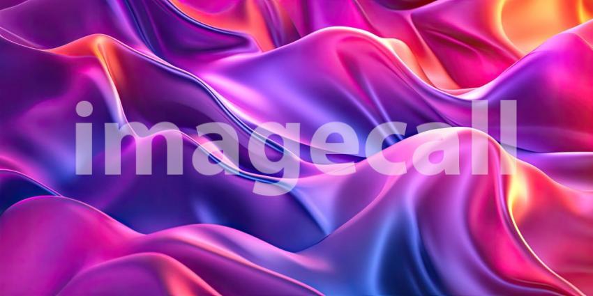 A Fluid Symphony of Color: Abstract Waves of Radiant Pink and Purple Swirl and Flow in a Mesmerizing Dance
