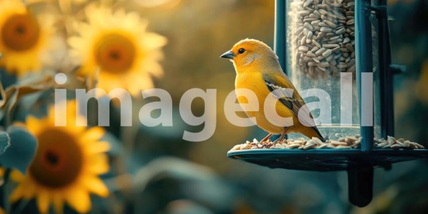 A Colorful Feast: A Vibrant Blue-fronted Redstart Perches on a Bird Feeder, Enjoying a Bountiful Snack Against a Backdrop of Autumnal Foliage