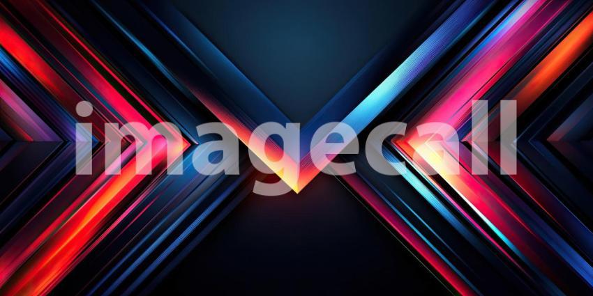 Dynamic Intersect: A Symphony of Vibrant Lines and Angles Intertwine in a High-Energy Composition, Pulsating with Neon Hues Against a Deep, Dark Background