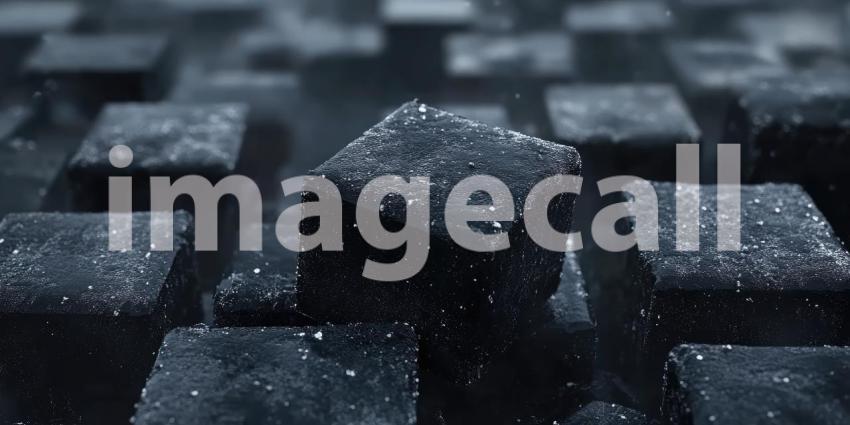 A Sea of Shadows: A Monochrome Landscape of Interlocking Cubes, Each Facet Reflecting a Haunting Depth