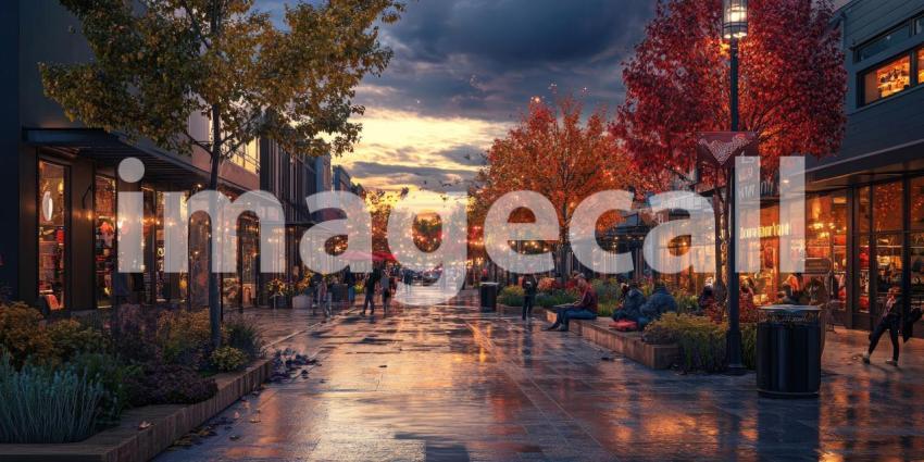 A Vision of Urban Renewal: A Vibrant Mixed-Use Development Takes Shape, Blending Contemporary Architecture with Lush Green Spaces and Bustling City Streets