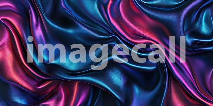 Fluid Iridescence: A Tapestry of Shimmering Silk, Draped and Swirled in a Play of Light and Shadow, Captivates with its Hypnotic Hues of Blue and Violet