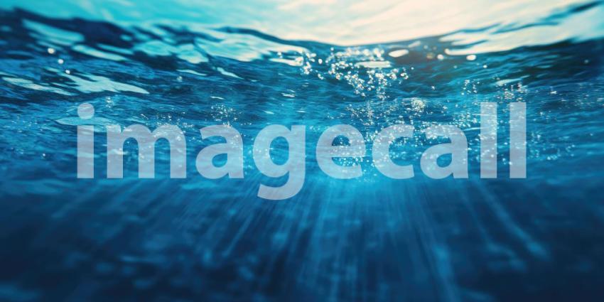 Sunlight's Embrace: A Sunbeam Pierces the Deep Blue Ocean, Illuminating a Vibrant Coral Reef, Where Life Thrives in a Kaleidoscope of Colors