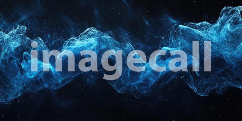 Celestial Currents: A Dynamic Flow of Blue Particles, Reminiscent of Cosmic Nebulae, Swirls and Dances Across a Dark Canvas, Evoking a Sense of Otherworldly Wonder