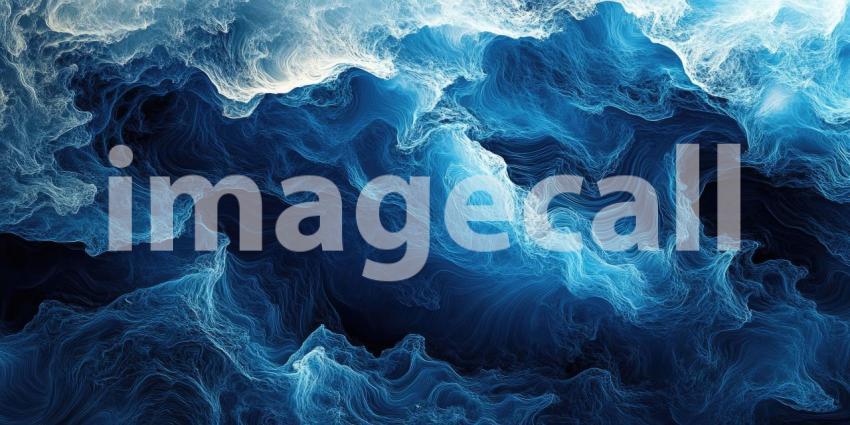 A Deep Dive into Texture: A mesmerizing abstract composition of swirling, metallic blue, evoking a sense of depth and fluidity