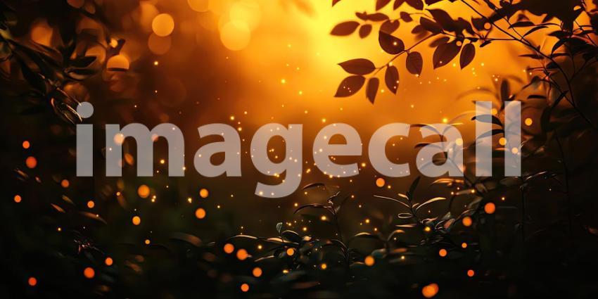 A Wintery Glow: Twinkling Lights Illuminate Bare Branches Against a Twilight Sky, Casting a Magical Spell and Evoking the Spirit of the Festive Season