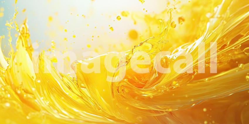 A Golden Symphony: A Dynamic Burst of Liquid, Captured in Motion, Creates a Whirlwind of Color and Texture, Evoking a Sense of Energy and Excitement