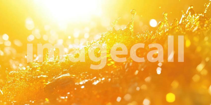 A Golden Symphony: A Dynamic Burst of Liquid, Captured in Motion, Creates a Whirlwind of Color and Texture, Evoking a Sense of Energy and Excitement