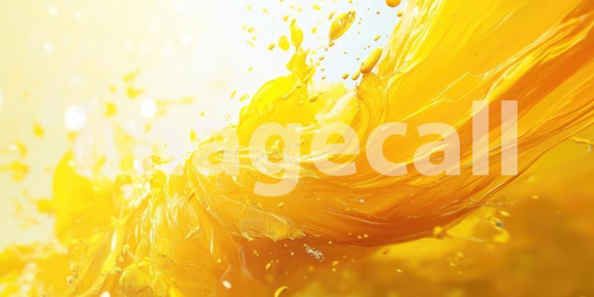 A Golden Symphony: A Dynamic Burst of Liquid, Captured in Motion, Creates a Whirlwind of Color and Texture, Evoking a Sense of Energy and Excitement