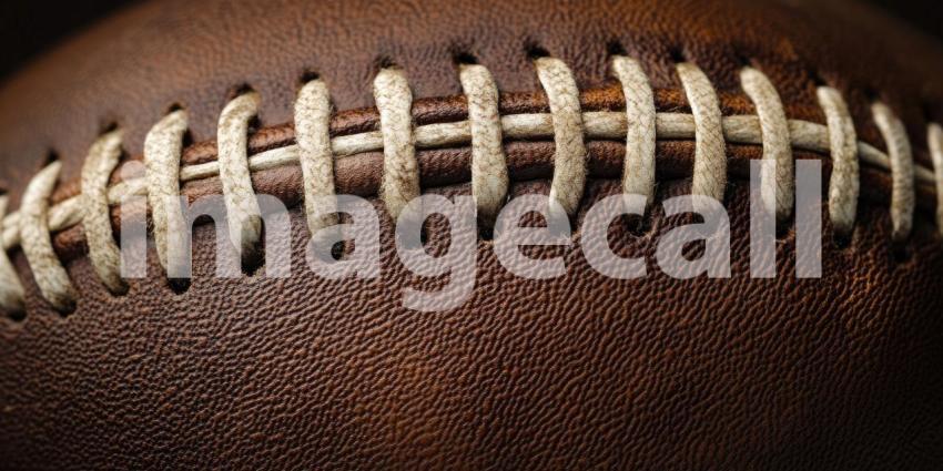 A Touch of History: A Close-Up of a Well-Worn Leather Football, Its Stitching and Grain Telling Stories of Past Games and Gritty Glory
