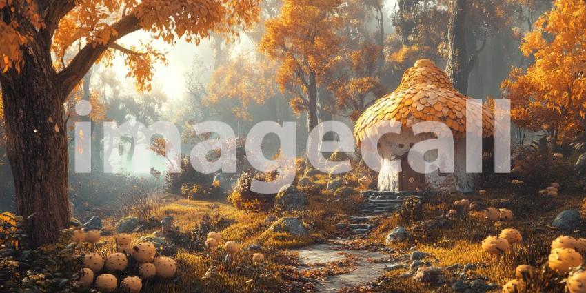 A Vast Expanse Under a Sky of Dreams: A golden grassland stretches towards a majestic mountain range, bathed in the warm light of a setting sun, creating a breathtaking panorama of nature grandeur