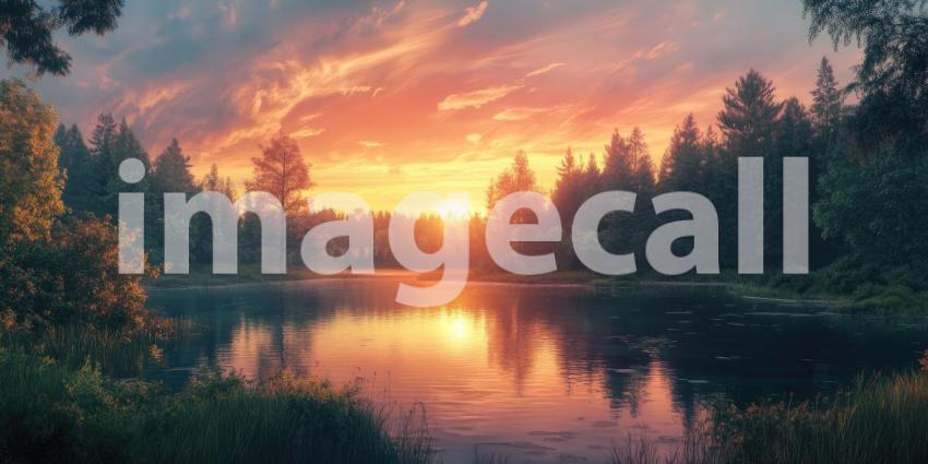 A Vast Expanse Under a Sky of Dreams: A golden grassland stretches towards a majestic mountain range, bathed in the warm light of a setting sun, creating a breathtaking panorama of nature grandeur