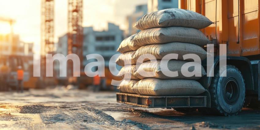 The Backbone of Progress: A sturdy truck, laden with construction materials, navigates a rugged terrain, fueling the relentless march of development