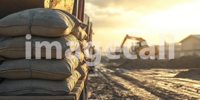 The Backbone of Progress: A sturdy truck, laden with construction materials, navigates a rugged terrain, fueling the relentless march of development