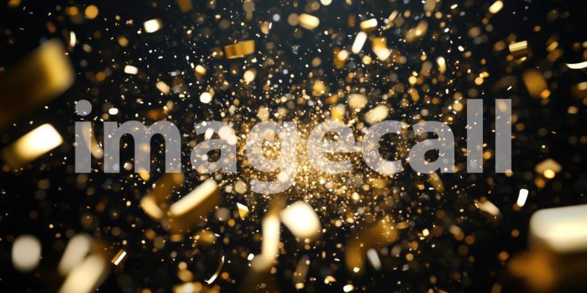 A Golden Shower of Celebration: Confetti bursts forth in a dazzling explosion of color and light, capturing the joyous energy and excitement of a momentous occasion