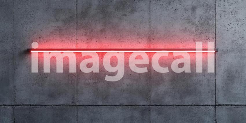 A Line of Red: A single, vibrant red neon light casts a stark glow against a weathered concrete wall, creating a minimalist yet striking composition