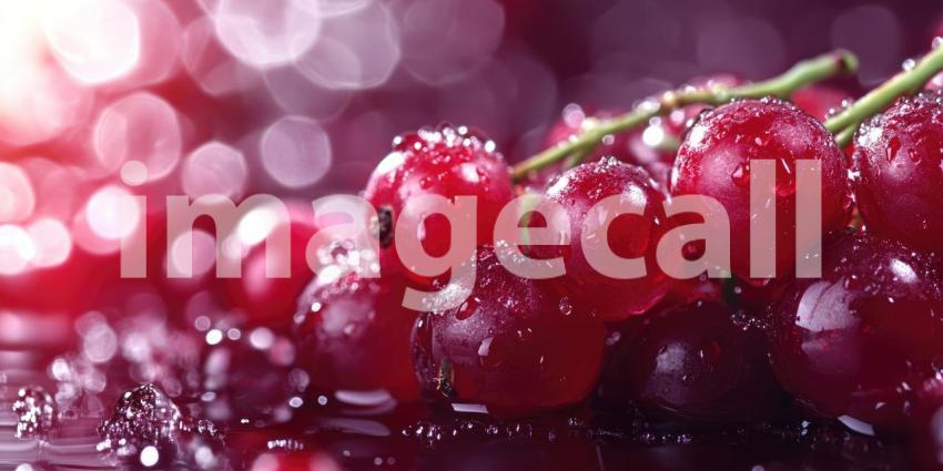 Juicy Red Currants Glistening with Dew