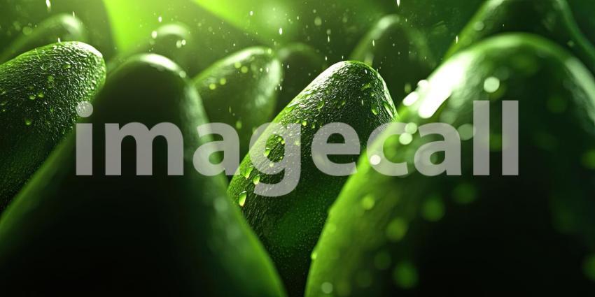 Fresh Avocados with Water Droplets, Ready for the Guacamole Bowl