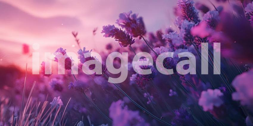 A Sea of Lavender Bathed in Golden Sunlight