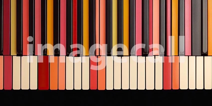 Abstract Piano Keys in a Vibrant Color Palette