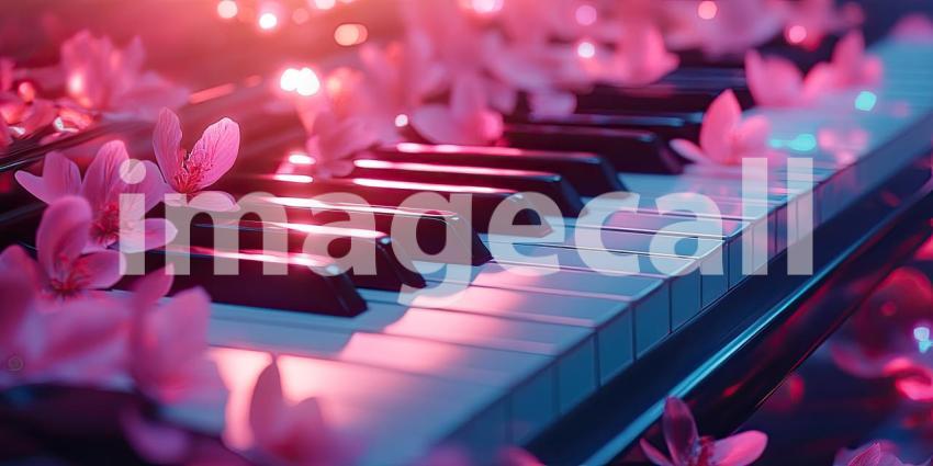 Abstract Piano Keys in a Vibrant Color Palette