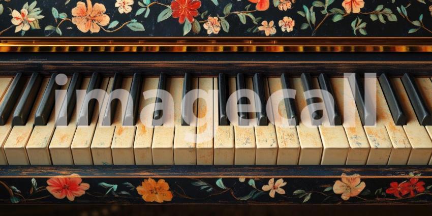 Abstract Piano Keys in a Vibrant Color Palette