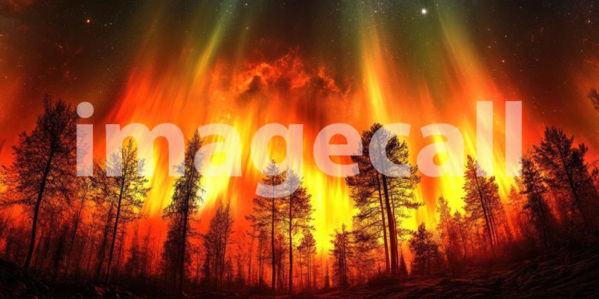 Otherworldly Peaks Under a Cosmic Glow