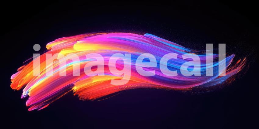 Abstract Brushstroke in Vibrant Hues