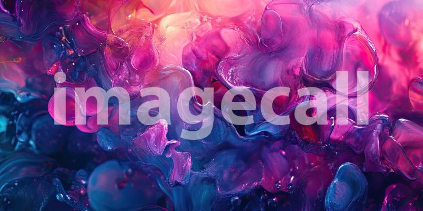 Abstract Ink Art: A Symphony of Blues and Golds