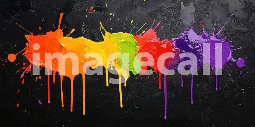 A Cascade of Color: A Vibrant Abstract Expressionist Masterpiece