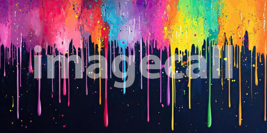 A Cascade of Color: A Vibrant Abstract Expressionist Masterpiece