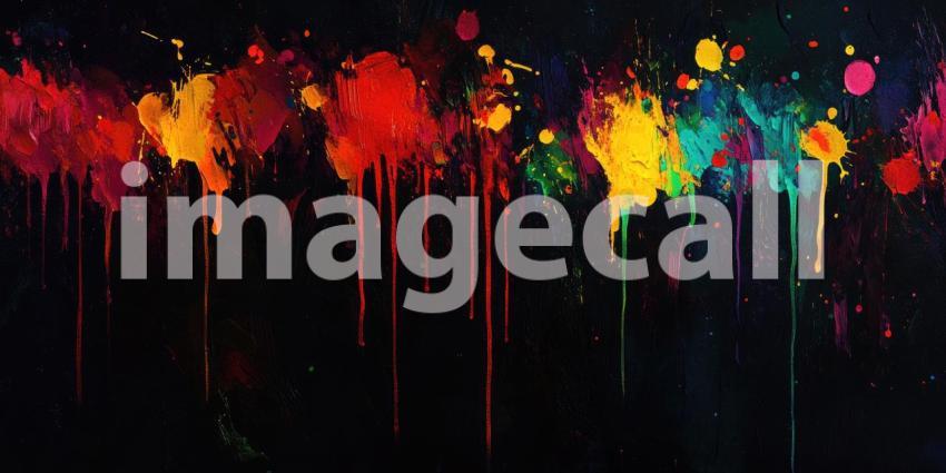 A Cascade of Color: A Vibrant Abstract Expressionist Masterpiece