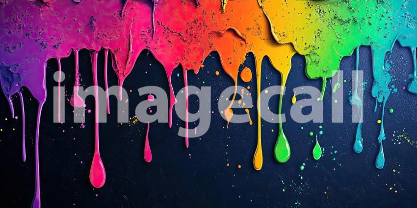 A Cascade of Color: A Vibrant Abstract Expressionist Masterpiece