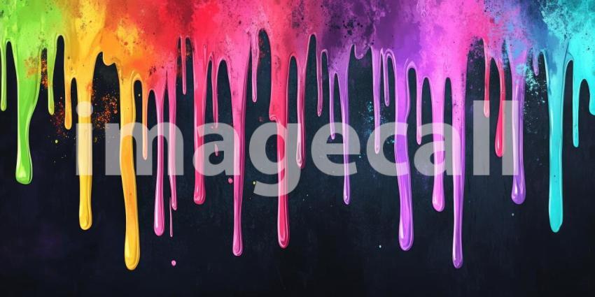 A Cascade of Color: A Vibrant Abstract Expressionist Masterpiece