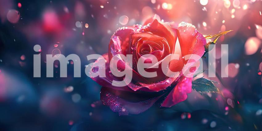 A Dew-Kissed Rose: A Nighttime Bloom in the Rain