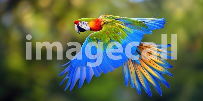 A Rainbow in Flight: A Scarlet Macaw in Motion