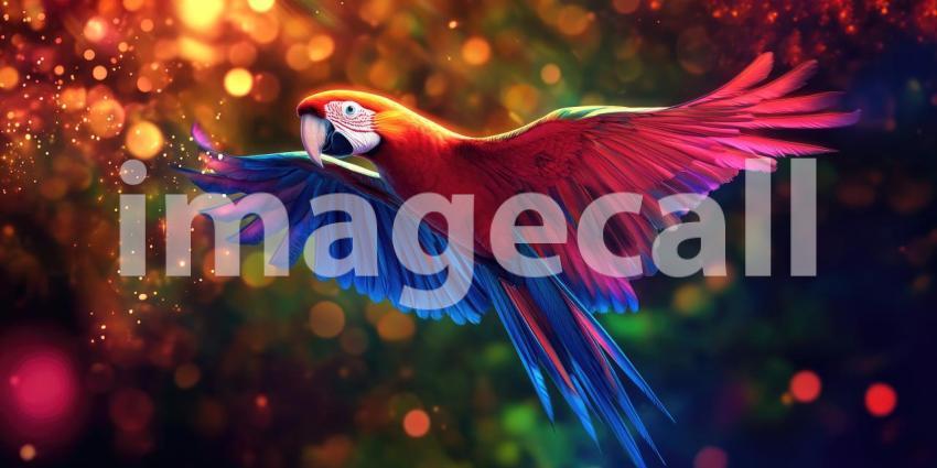 A Rainbow in Flight: A Scarlet Macaw in Motion