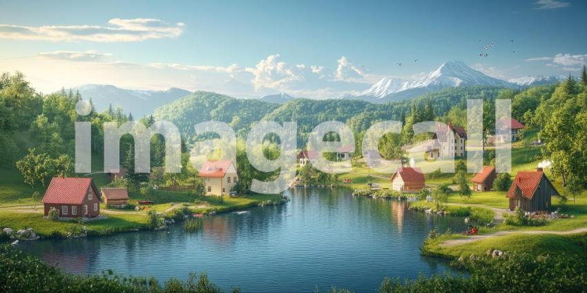 A Sunny Daydream: A Rustic Cottage Nestled in a Verdant Meadow