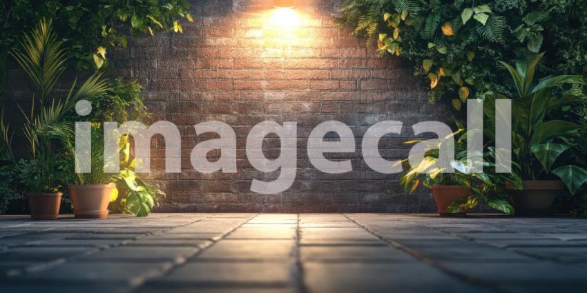 A Verdant Paradise: A Lush Garden Beckons Under a Summer Sky