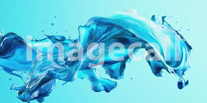 A Turquoise Tide: Abstract Oil Painting Texture