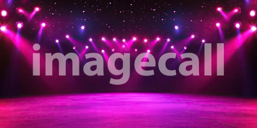 Spotlight on Stage: A Dramatic Scene Illuminated by Crimson Beams