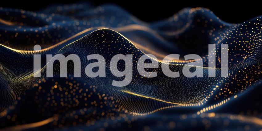 Golden Waves: A Digital Ocean of Light and Data