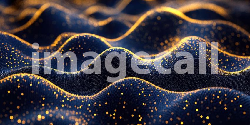 Golden Waves: A Digital Ocean of Light and Data