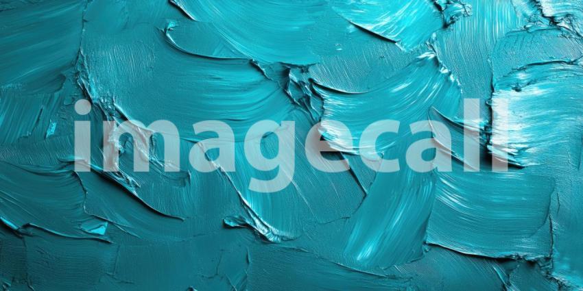 A Turquoise Tide: Abstract Oil Painting Texture