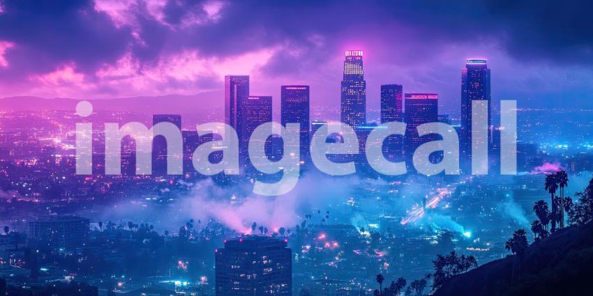 An Urban Oasis: A Tranquil Lake Framed by Lush Greenery and the City Skyline