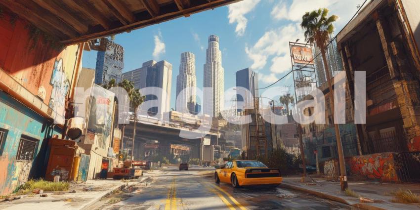 An Urban Oasis: A Tranquil Lake Framed by Lush Greenery and the City Skyline