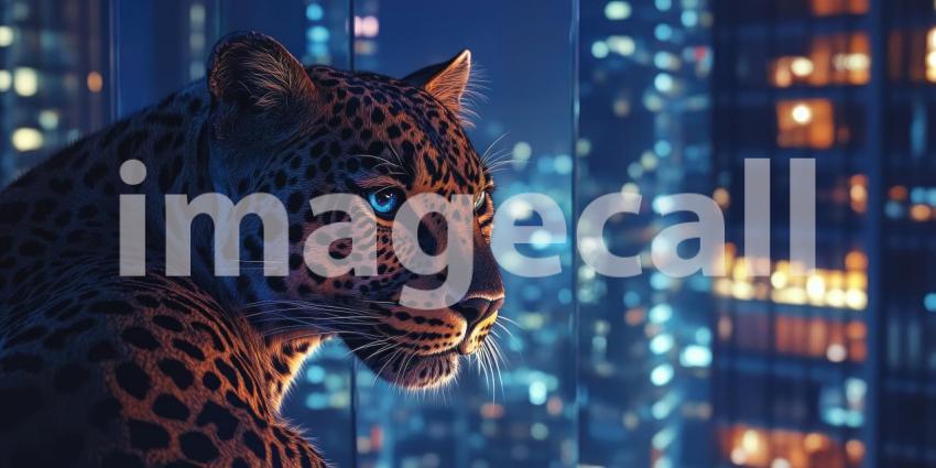 Golden Hour Prowl: A Leopard Watches at Dusk