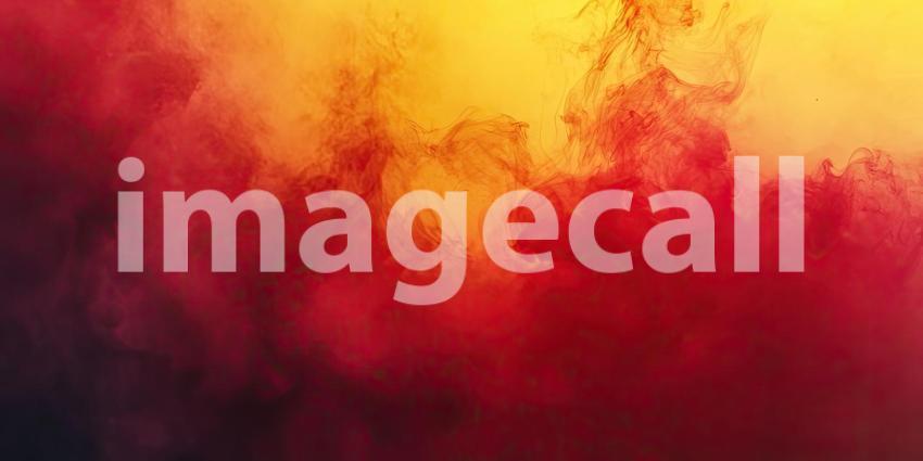 A fiery dance: A vibrant abstract art of swirling red and yellow ink