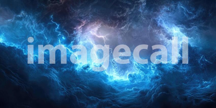 A Sea of Fire: A Stormy Night of Fiery Waves and Lightning